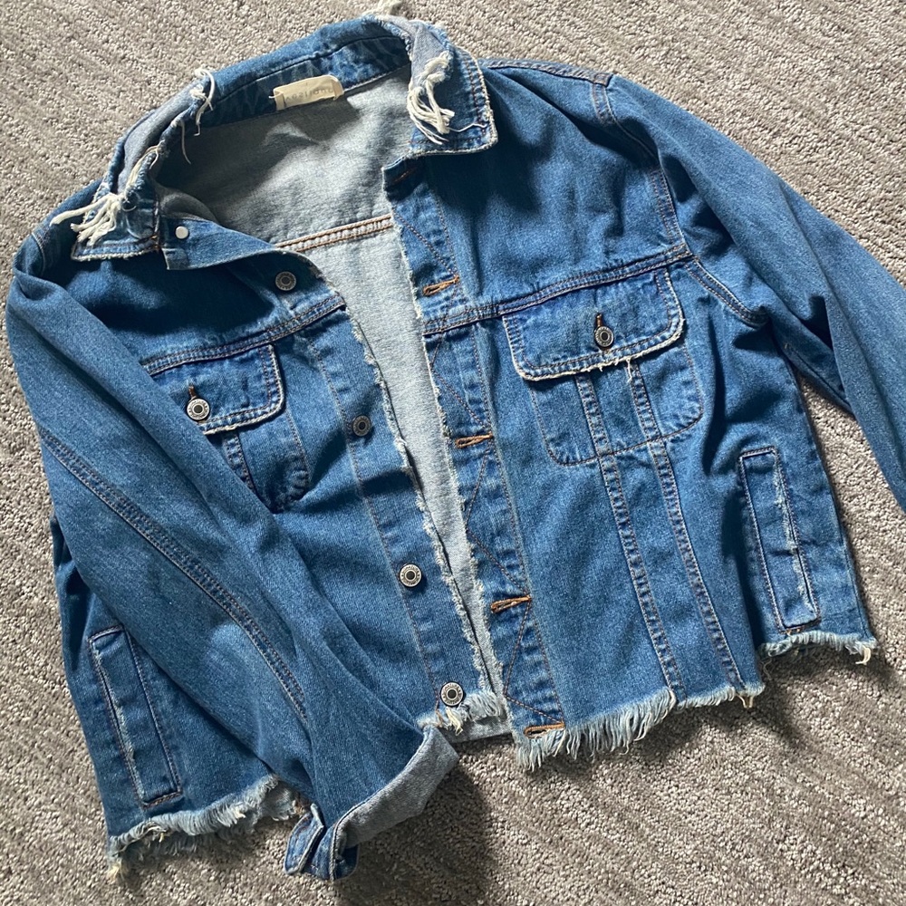 vestique Blue Distressed Denim Jean Jacket